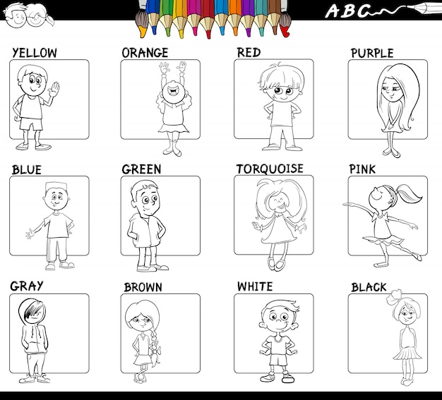 Set de colores educativos con libro de colores para niños.