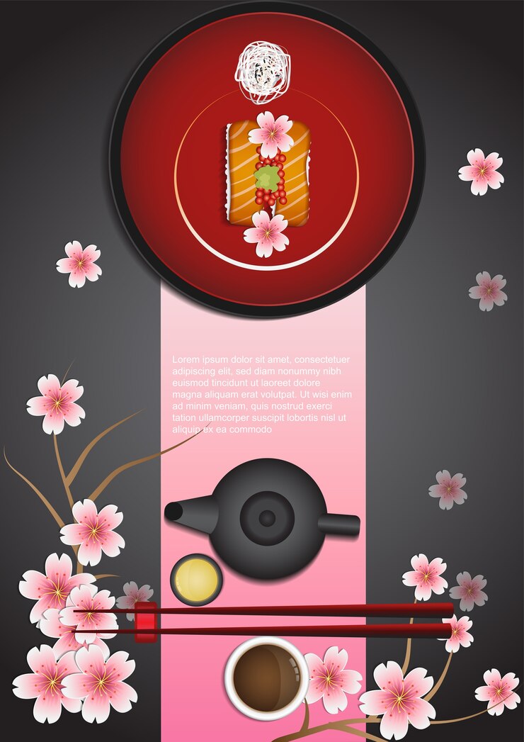 Vector set de comida japonesa