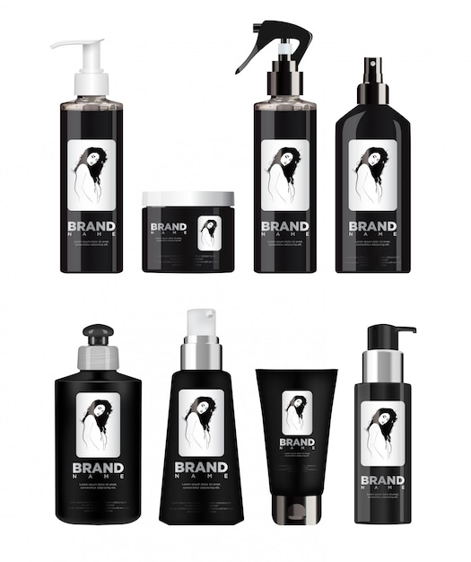 Set cosmético negro realista