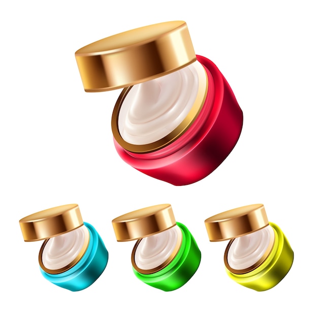 Set de cosméticos de maquillaje de envases de crema de noche