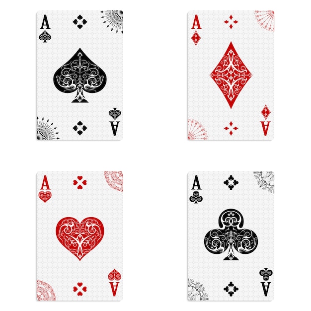 Vector set de cuatro ases baraja de cartas.