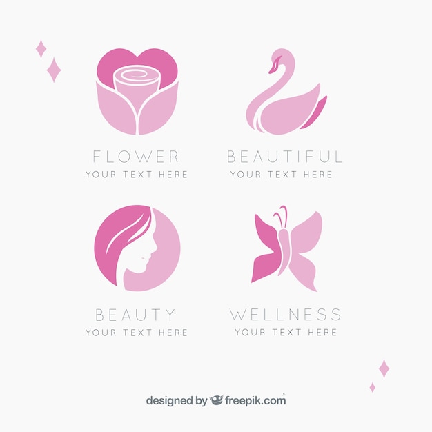 Set de cuatro logos de centros de belleza