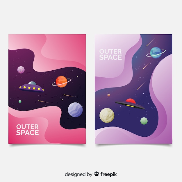 Vector set de cubiertas del espacio exterior