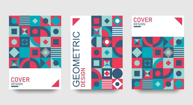 Vector set de cubiertas geometricas