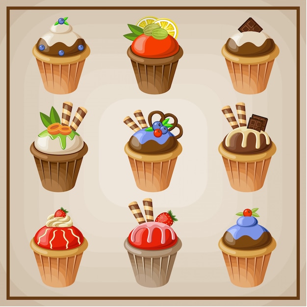 Set cupcakes.