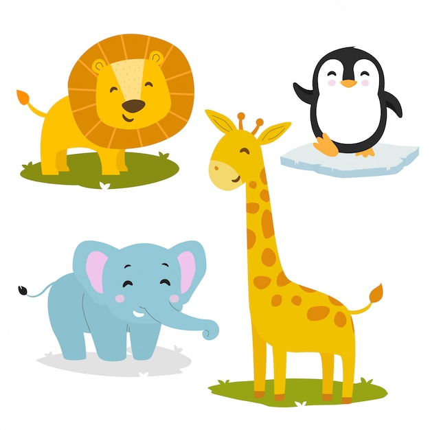 Vector set cute animals collection