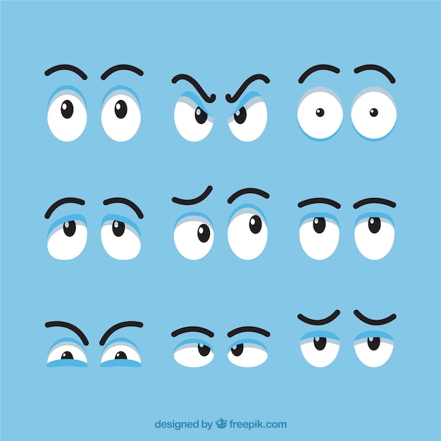 Set de diferentes ojos expresivos para dibujos