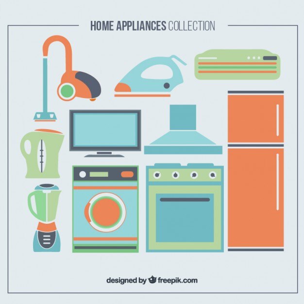 Vector set de electrodomésticos en colores