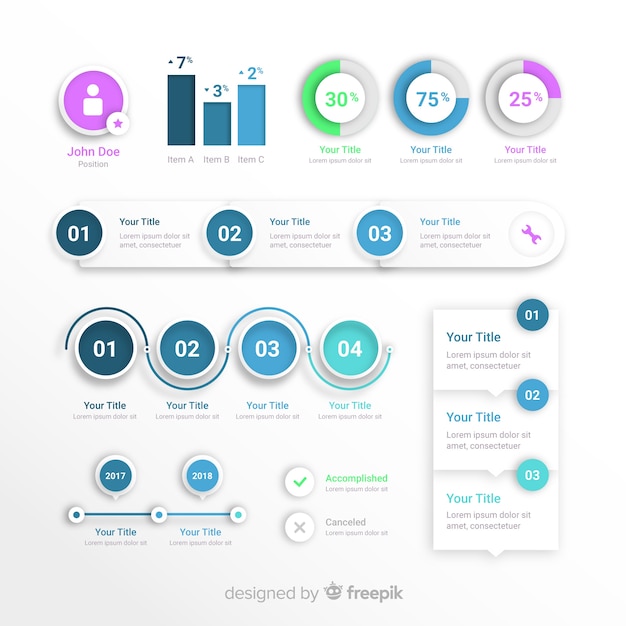 Set de elementos de infografía