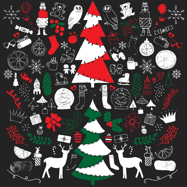 Set de elementos de navidad