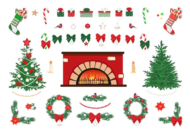 Set de elementos de navidad