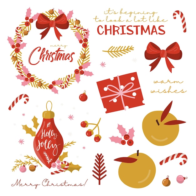 Set de elementos de navidad