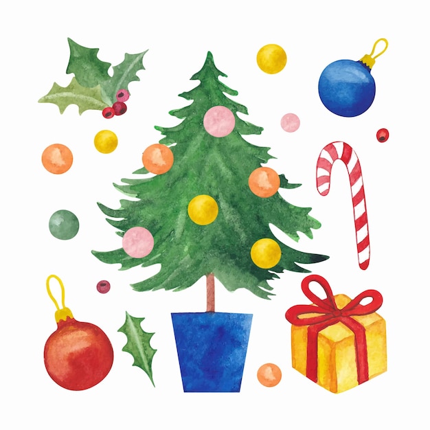 Set de elementos navideños