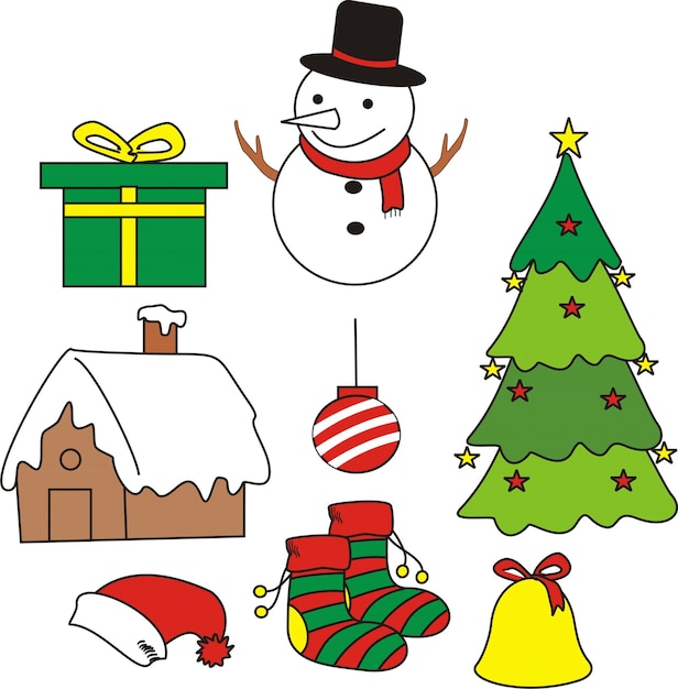 Set de elementos navideños