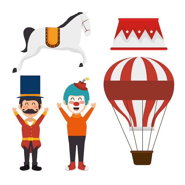 Set elements circus show icons
