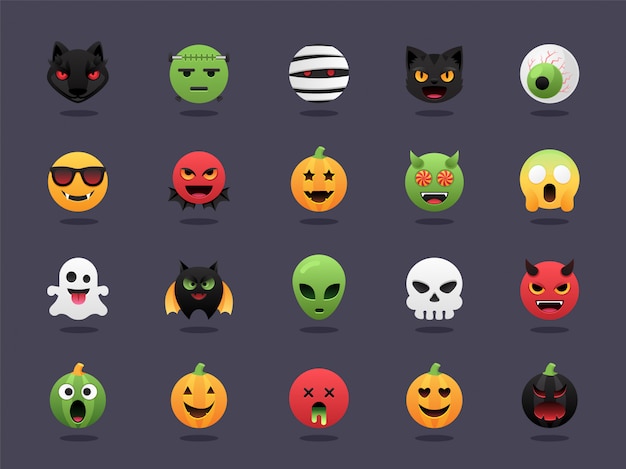 Set de emoji de halloween