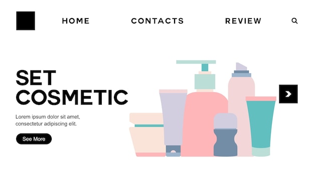 Set envases cosméticos botellas belleza facial spa vector