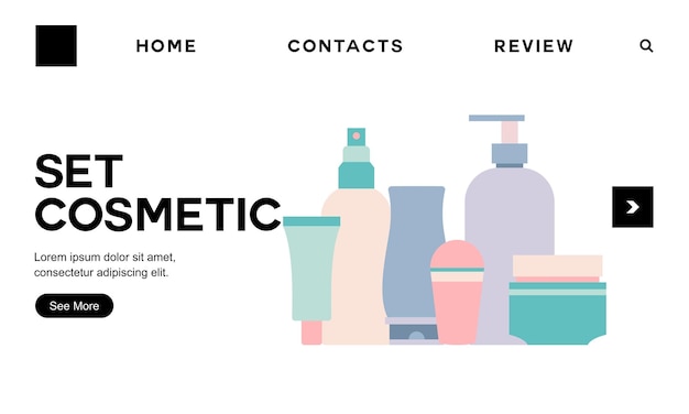 Set envases cosméticos botellas belleza facial spa vector