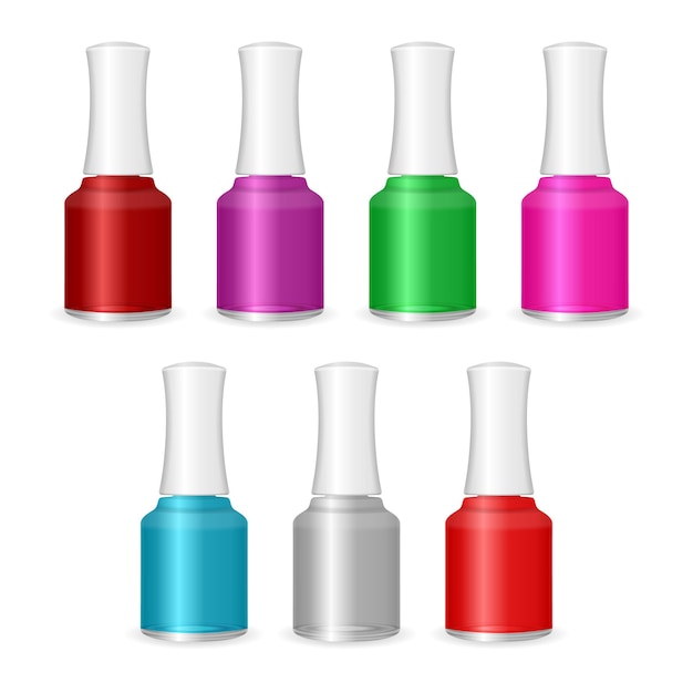 Vector set de esmalte de uñas