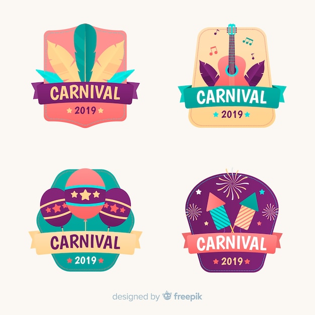 Vector set de etiquetas de carnava