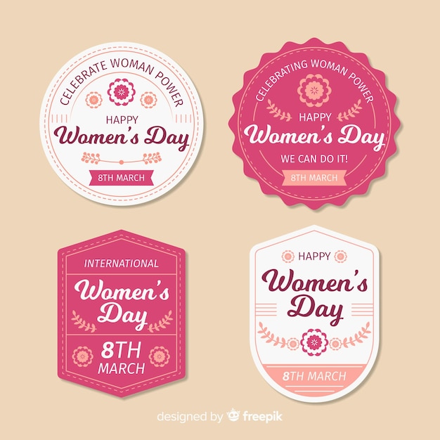 Set de etiquetas del día de la mujer