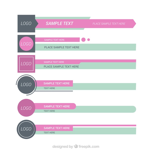 Set de faldones en diseño plano con colores suaves