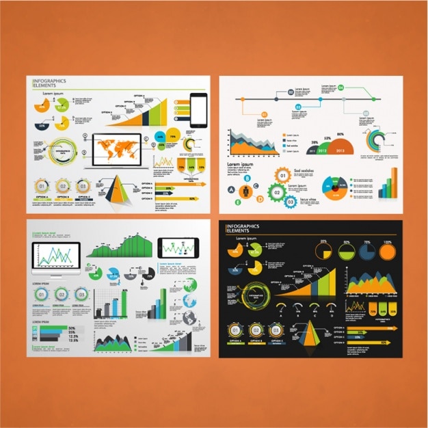 Vector set de fantásticos elementos infográficos coloridos