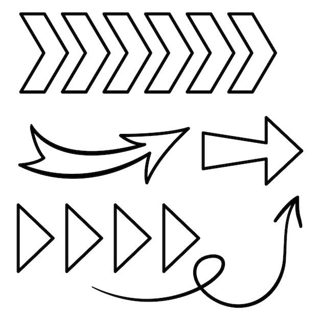 Set de flechas dibujadas