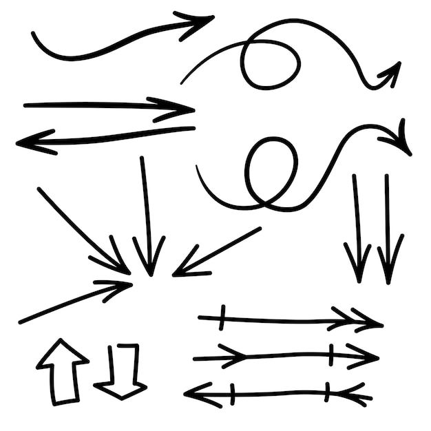 Set de flechas dibujadas