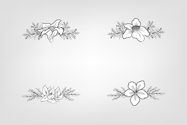 Set de flores botánicas elementos florales Decorativo para la invitación