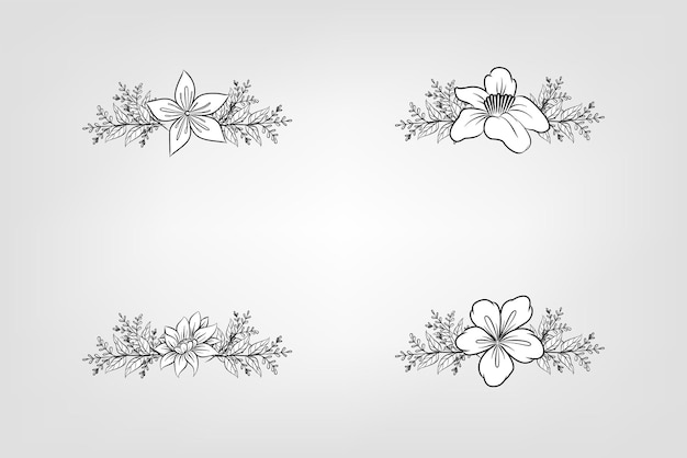 Set de flores botánicas elementos florales Decorativo para la invitación
