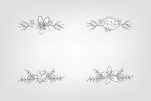 Set de flores botánicas elementos florales Decorativo para la invitación