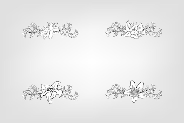 Set de flores botánicas elementos florales Decorativo para la invitación