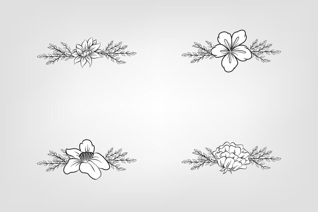 Set de flores botánicas elementos florales Decorativo para la invitación