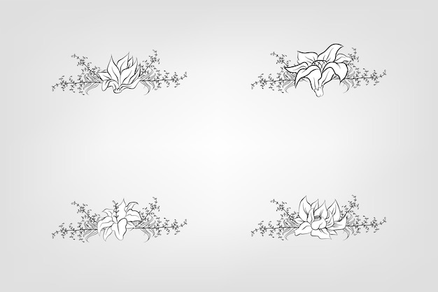 Set de flores botánicas elementos florales Decorativo para la invitación