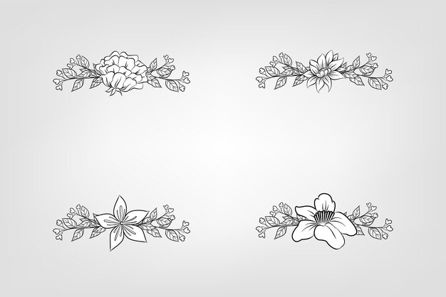 Vector set de flores botánicas elementos florales decorativo para la invitación