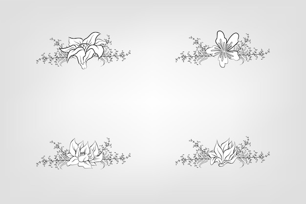 Set de flores botánicas elementos florales Decorativo para la invitación