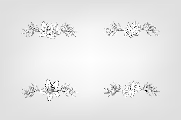 Vector set de flores botánicas elementos florales decorativo para la invitación