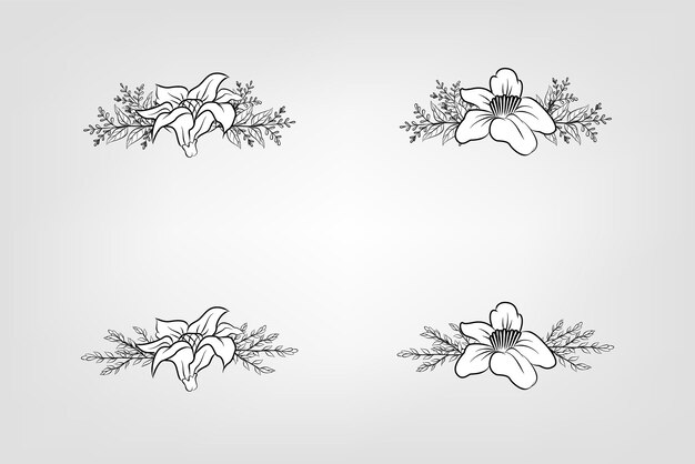 Set de flores botánicas elementos florales Decorativo para la invitación