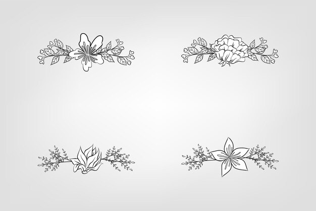 Vector set de flores botánicas elementos florales decorativo para la invitación