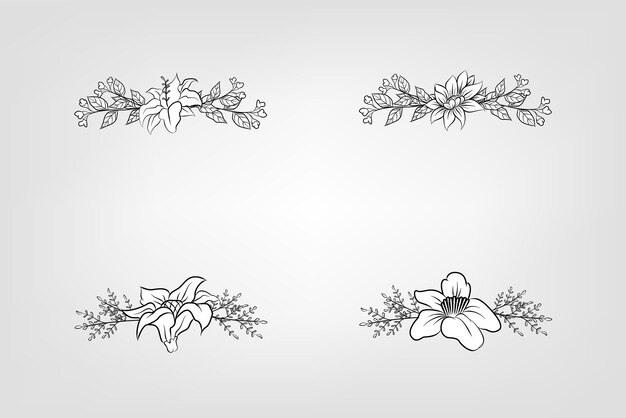 Set de flores botánicas elementos florales Decorativo para la invitación