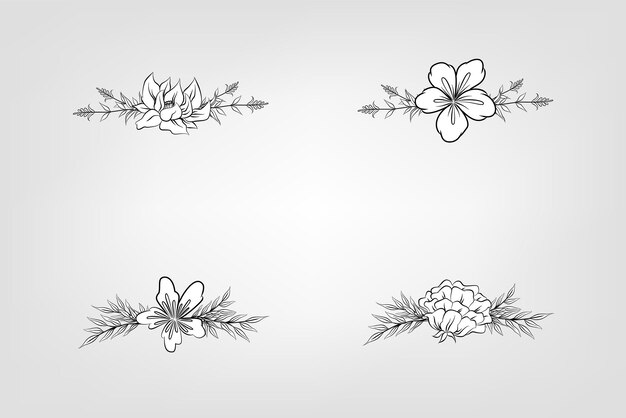 Set de flores botánicas elementos florales Decorativo para la invitación