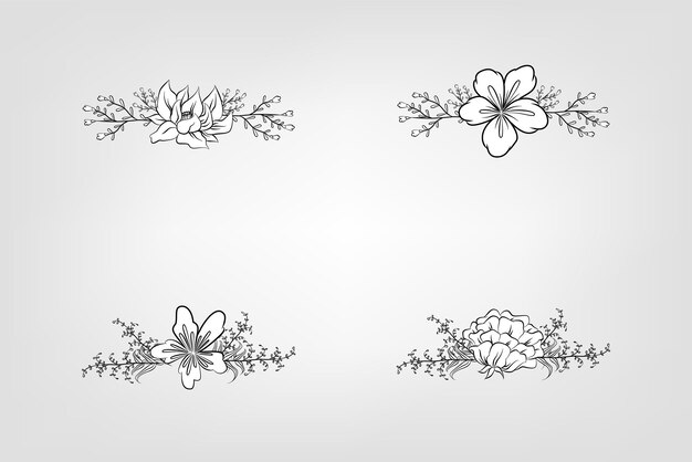 Set de flores botánicas elementos florales Decorativo para la invitación