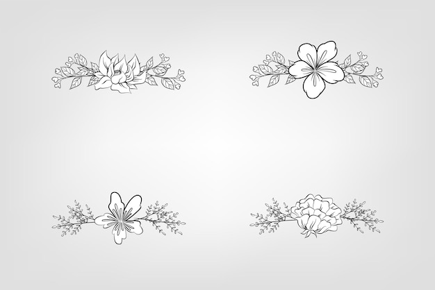 Set de flores botánicas elementos florales Decorativo para la invitación