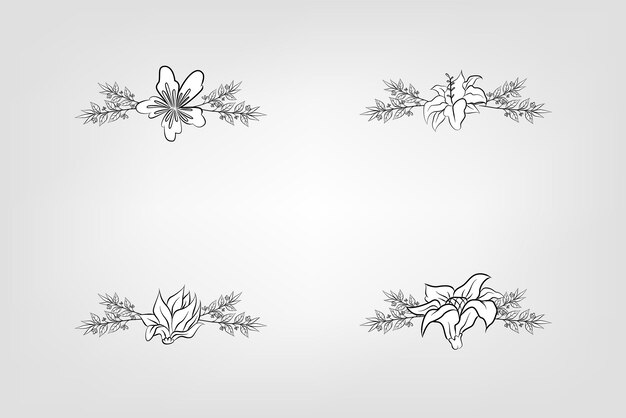 Set de flores botánicas elementos florales Decorativo para la invitación