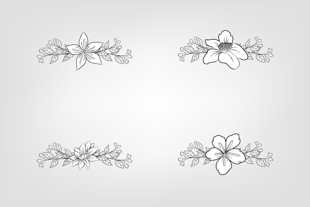 Set de flores botánicas elementos florales Decorativo para la invitación