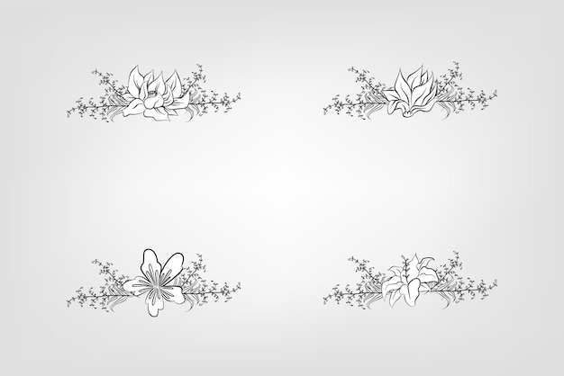 Set de flores botánicas elementos florales Decorativo para la invitación