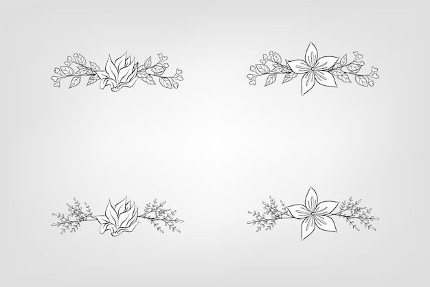 Set de flores botánicas elementos florales Decorativo para la invitación