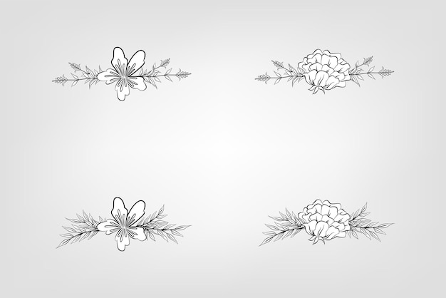 Set de flores botánicas elementos florales Decorativo para la invitación