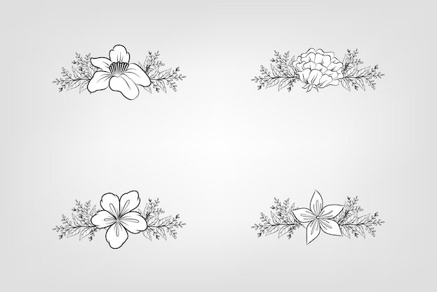 Set de flores botánicas elementos florales Decorativo para la invitación